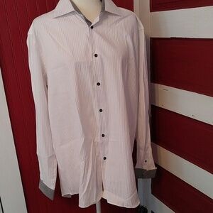 Domani White Dress Button Shirt 16 1/2